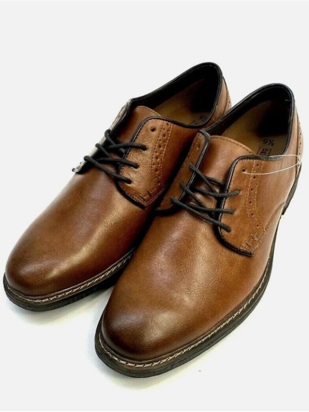 George  Men's Memory Foam Brown Lace Up Dress Shoes Size 11 NWT